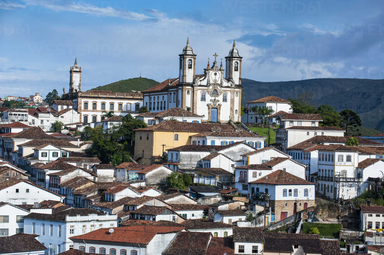 View of the colonial town of Ouro Preto, Minas Gerais, Brazil