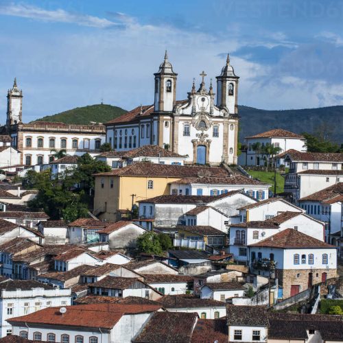 View of the colonial town of Ouro Preto, Minas Gerais, Brazil